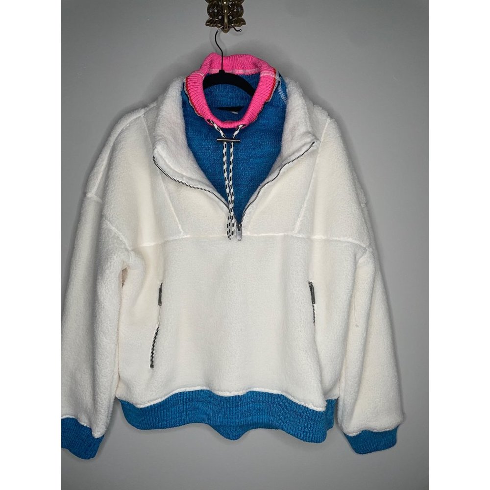 Free People FP Movement Over the Rainbow Fleece Pullover Sweatshirt Sz XL Teddy - Picture 7 of 10